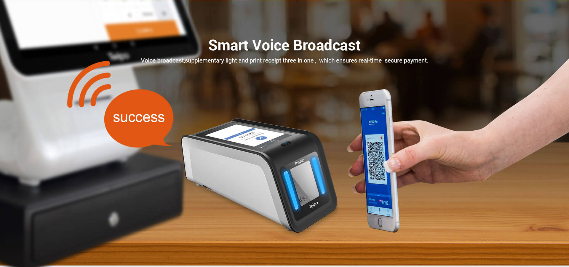Smart Voice Broadcast QR-Code Scanner POS 